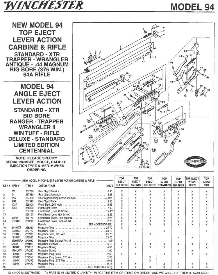 winchester 94ae parts diagram