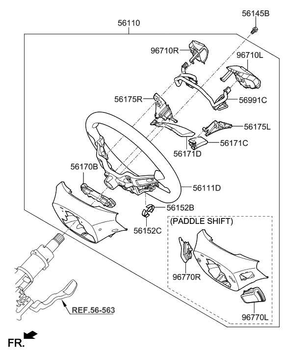 steering wheel parts diagram