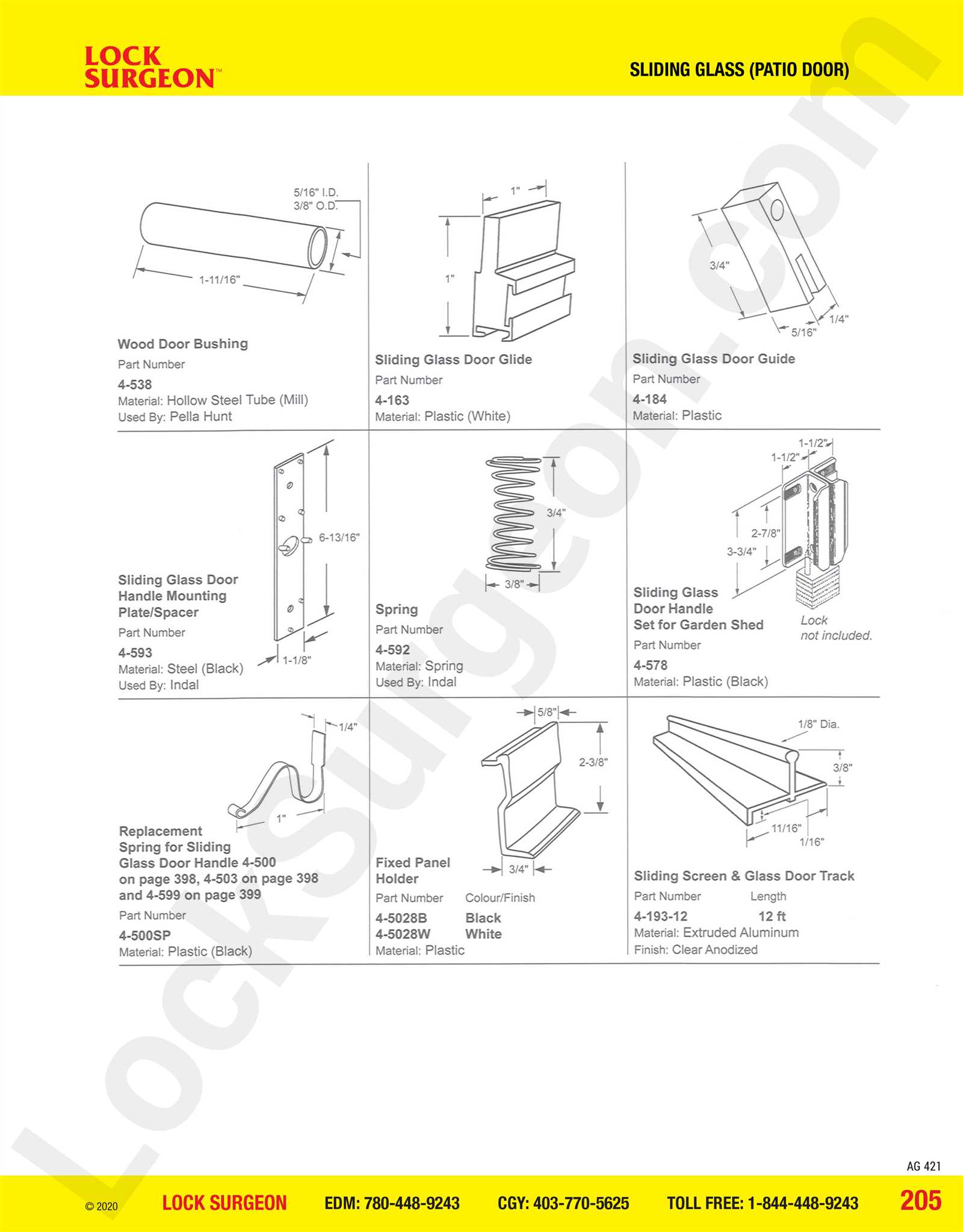 sliding glass door parts diagram