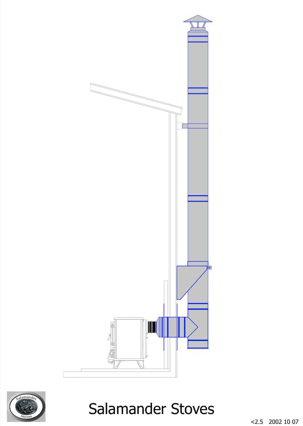 wood stove chimney parts diagram