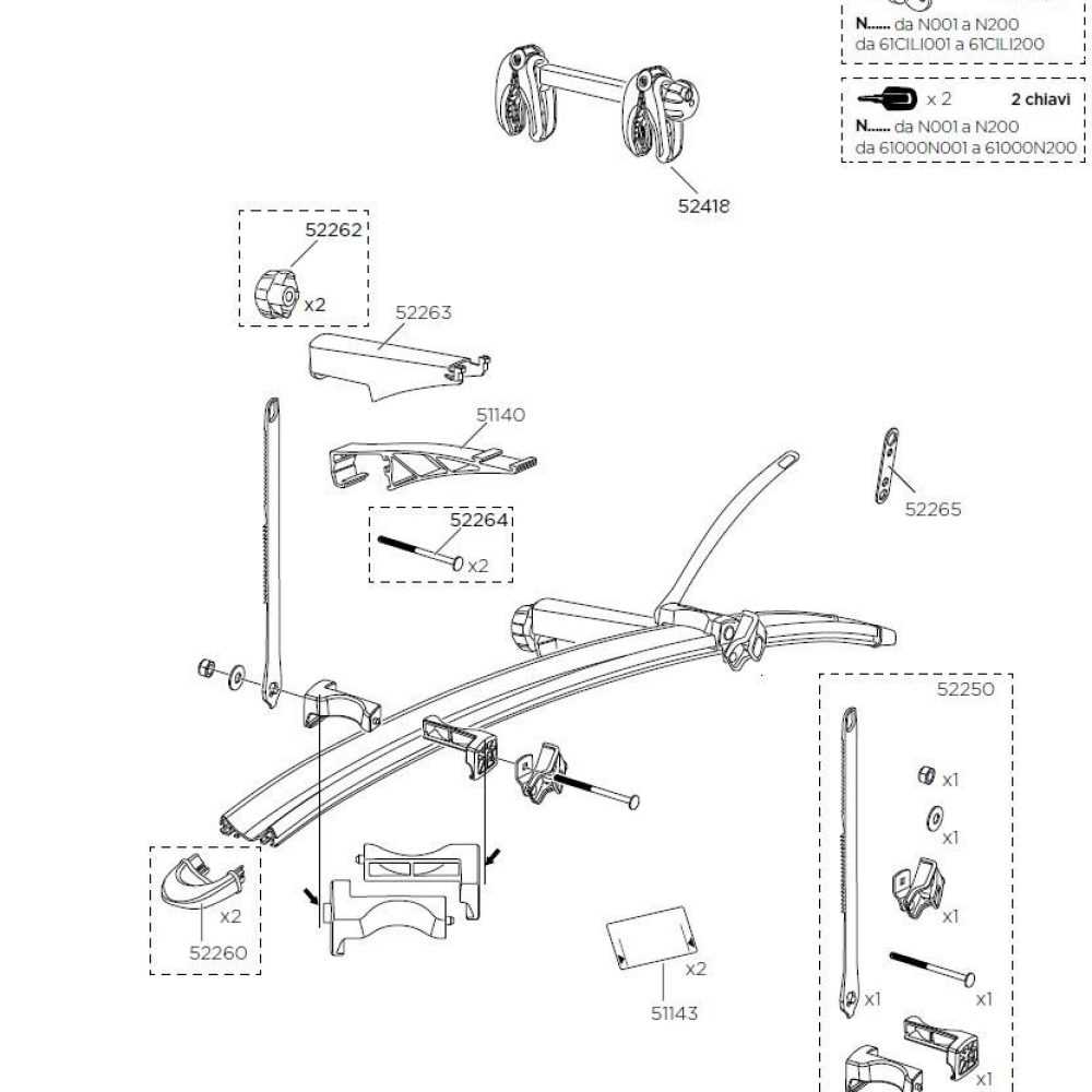 thule bike rack parts diagram