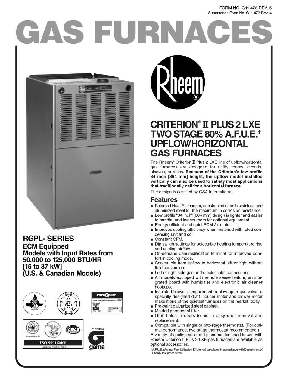 rheem criterion ii parts diagram