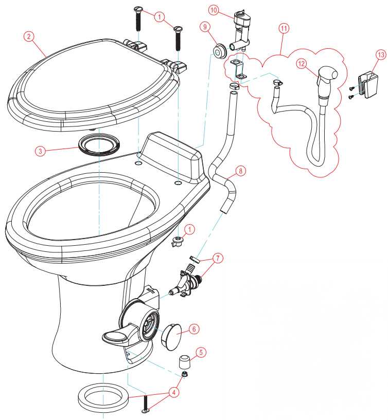 toilet seat parts diagram