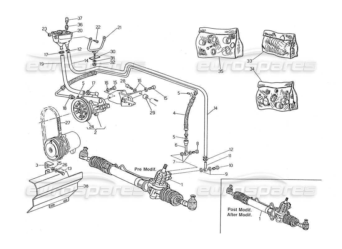 power steering parts diagram