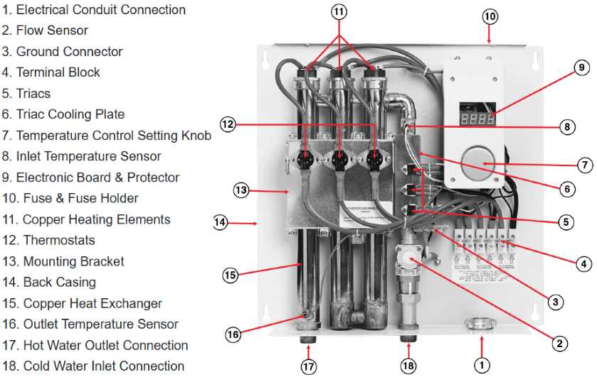 rheem hot water heater parts diagram