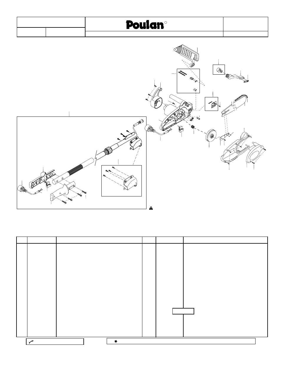 poulan pro 260 parts diagram