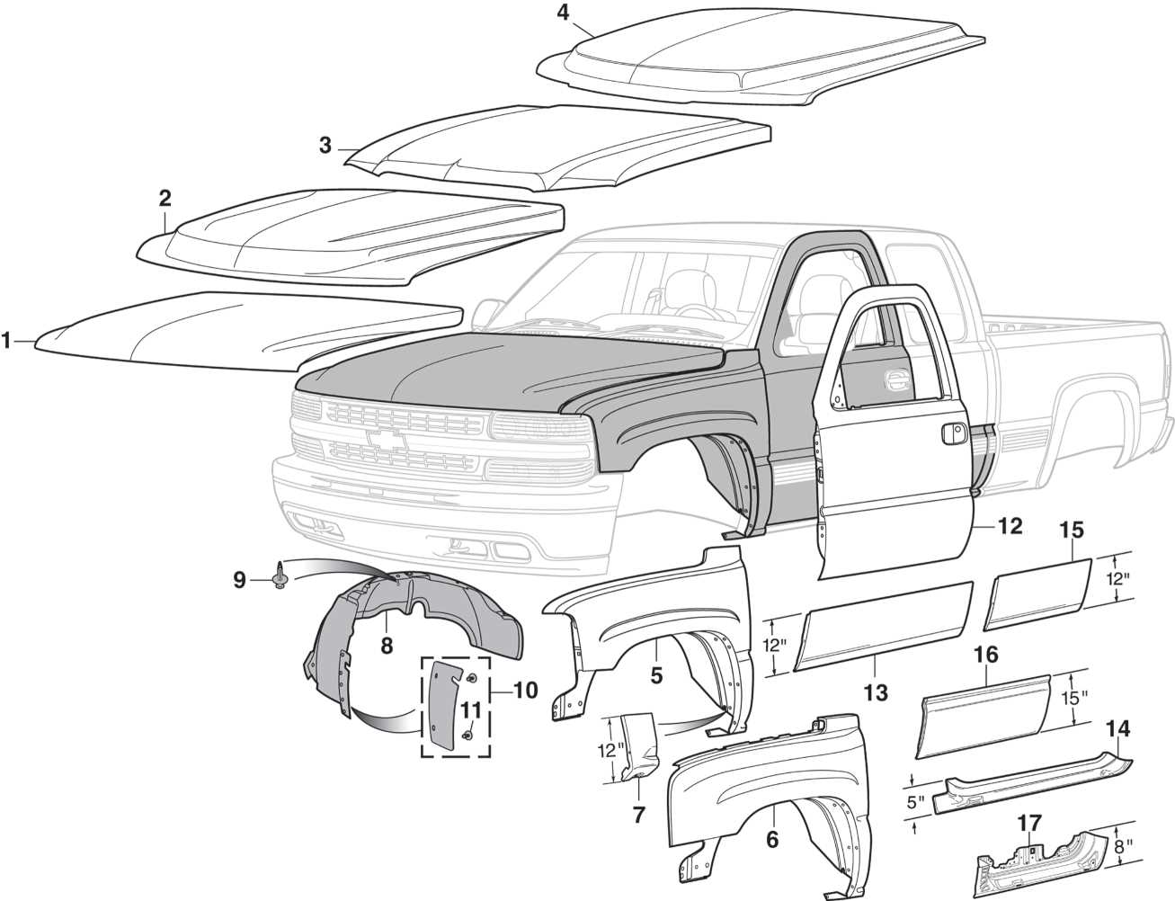 truck bed parts diagram