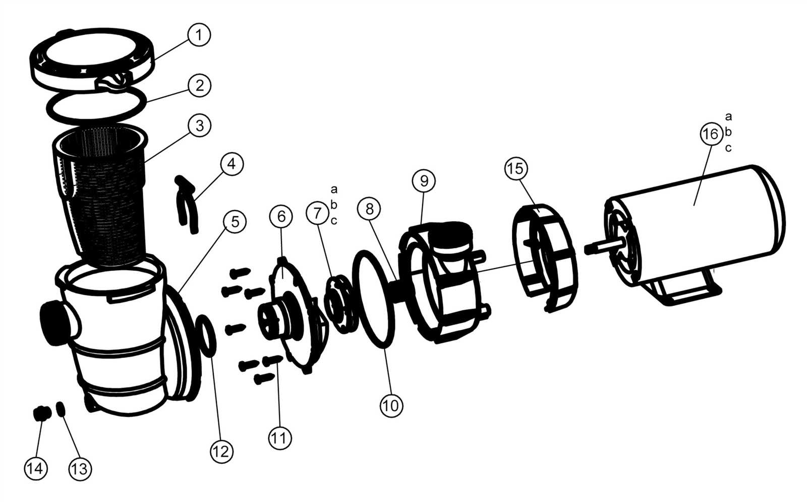 pool motor parts diagram