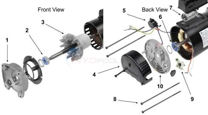 pool motor parts diagram