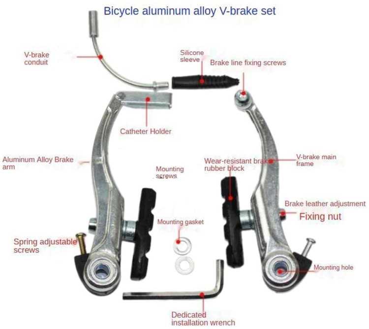 v brake parts diagram