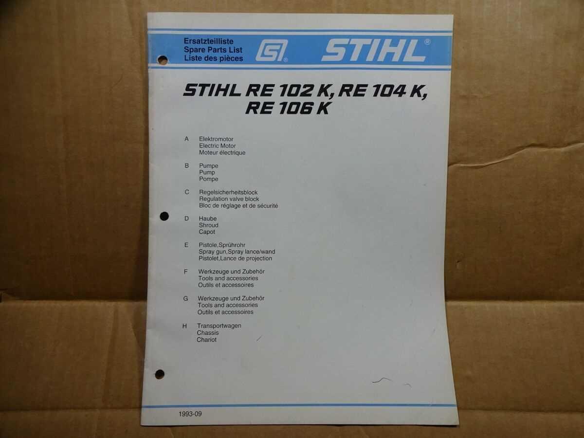 stihl pressure washer parts diagram