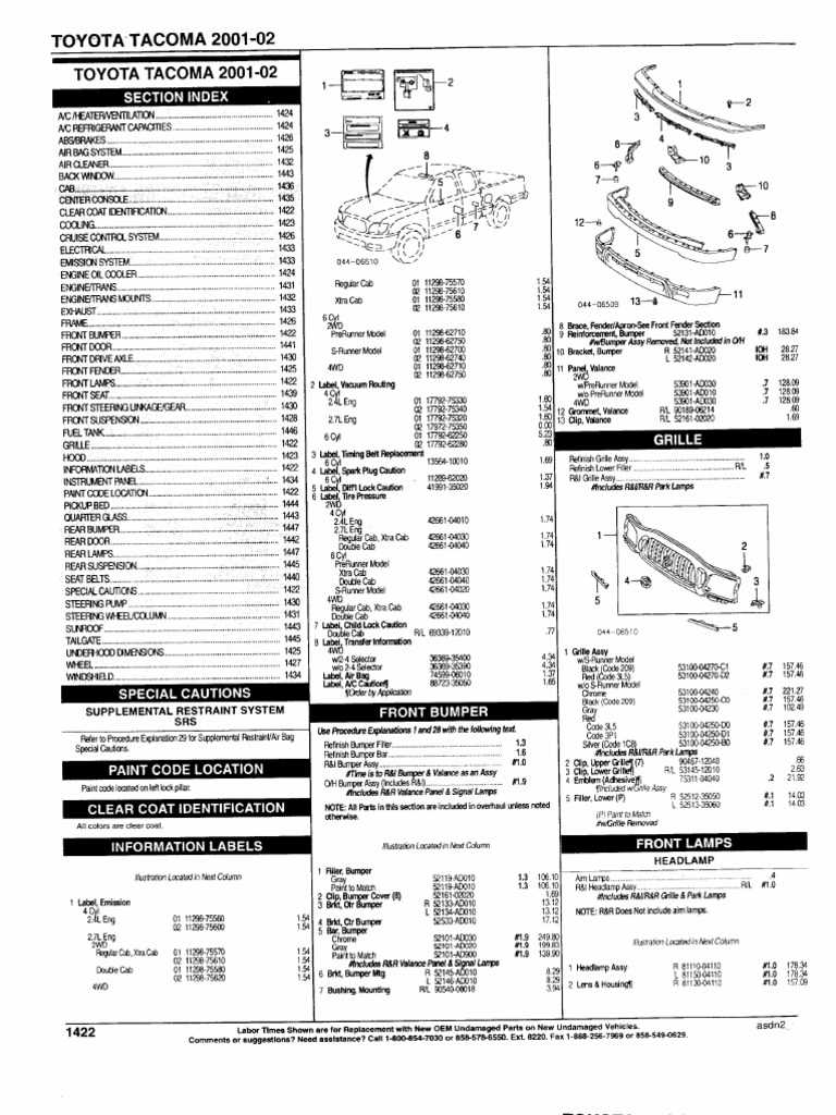 tacoma parts diagram pdf