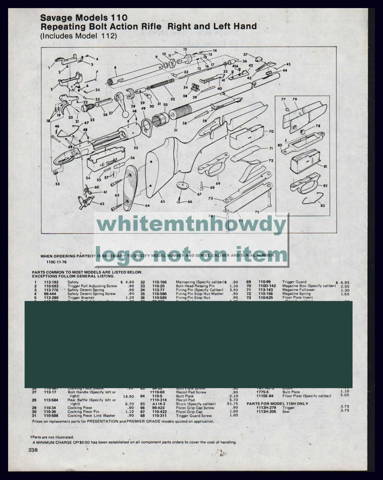 savage axis parts diagram