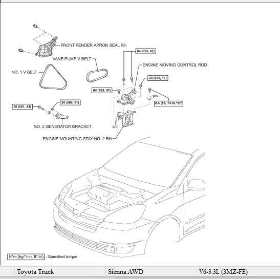 toyota sienna parts diagram