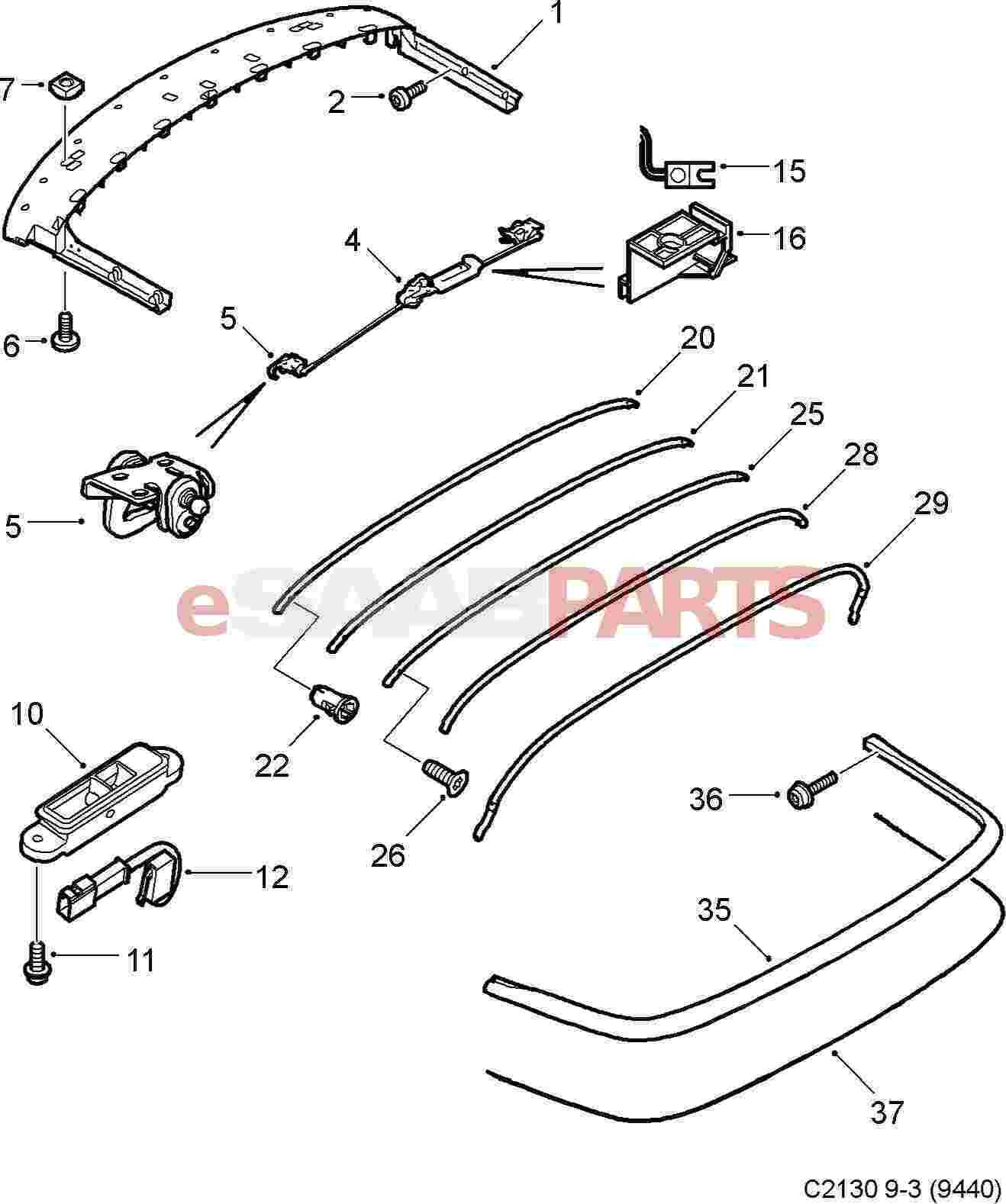 saab 9 3 convertible parts diagram