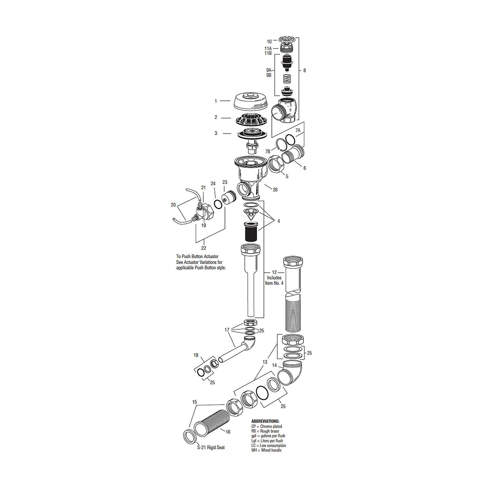 sloan urinal parts diagram