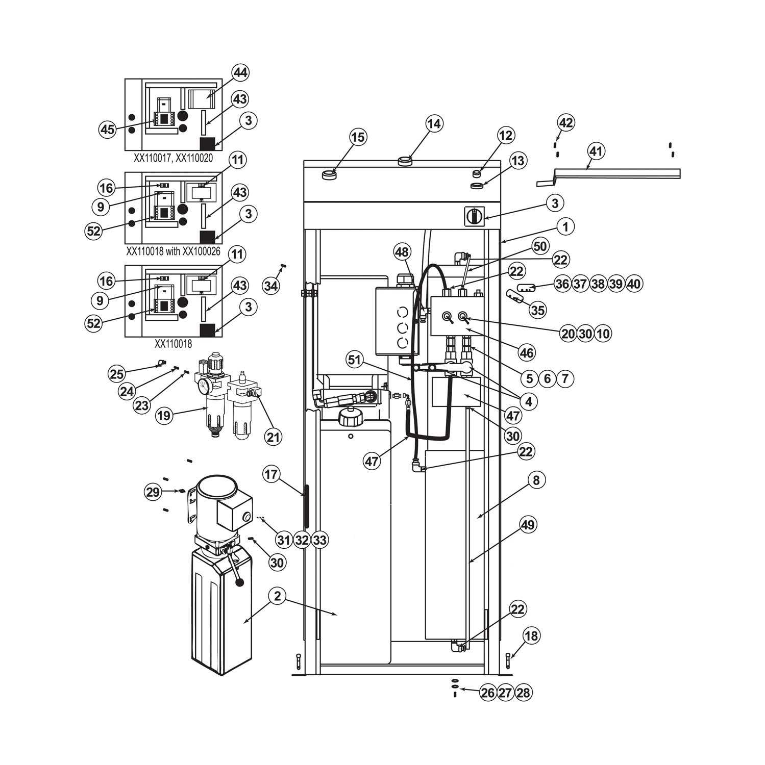 rotary lift parts diagram