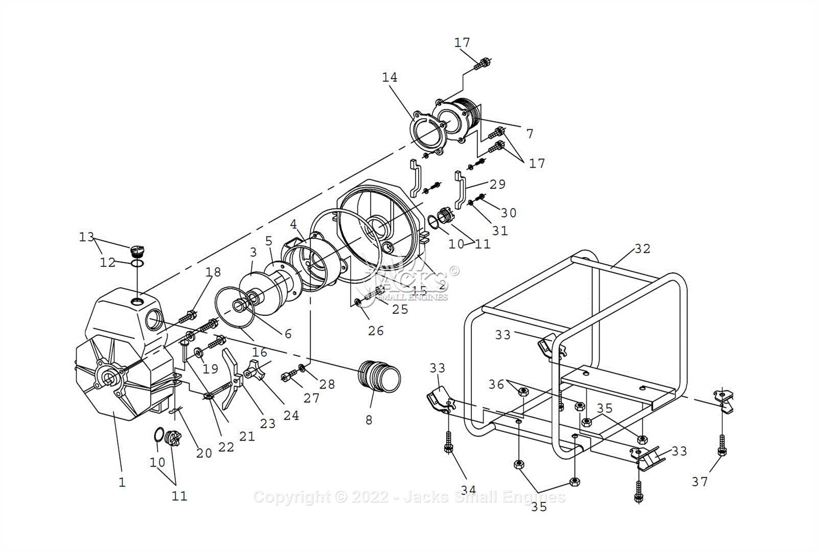 tsurumi pump parts diagram