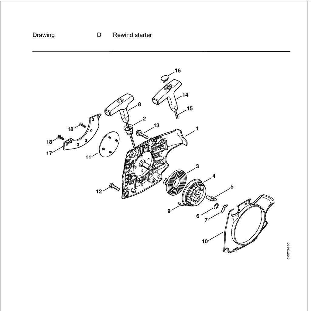 stihl ms211 chainsaw parts diagram