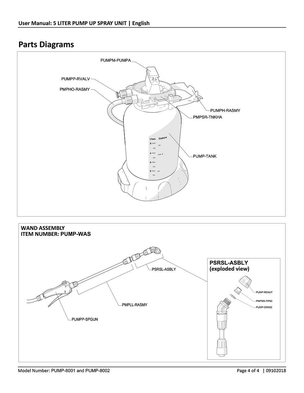 pump sprayer parts diagram