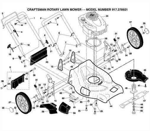 sears lawn mower parts diagram