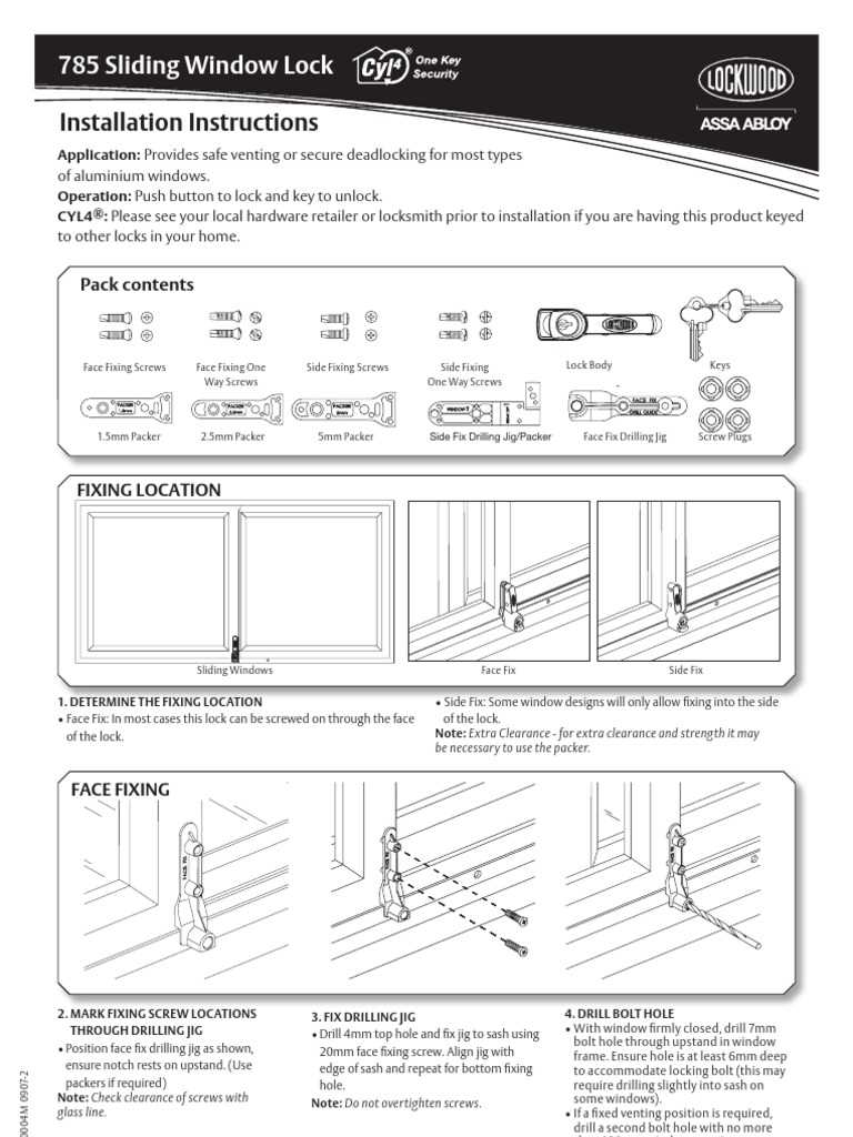 sliding window parts diagram