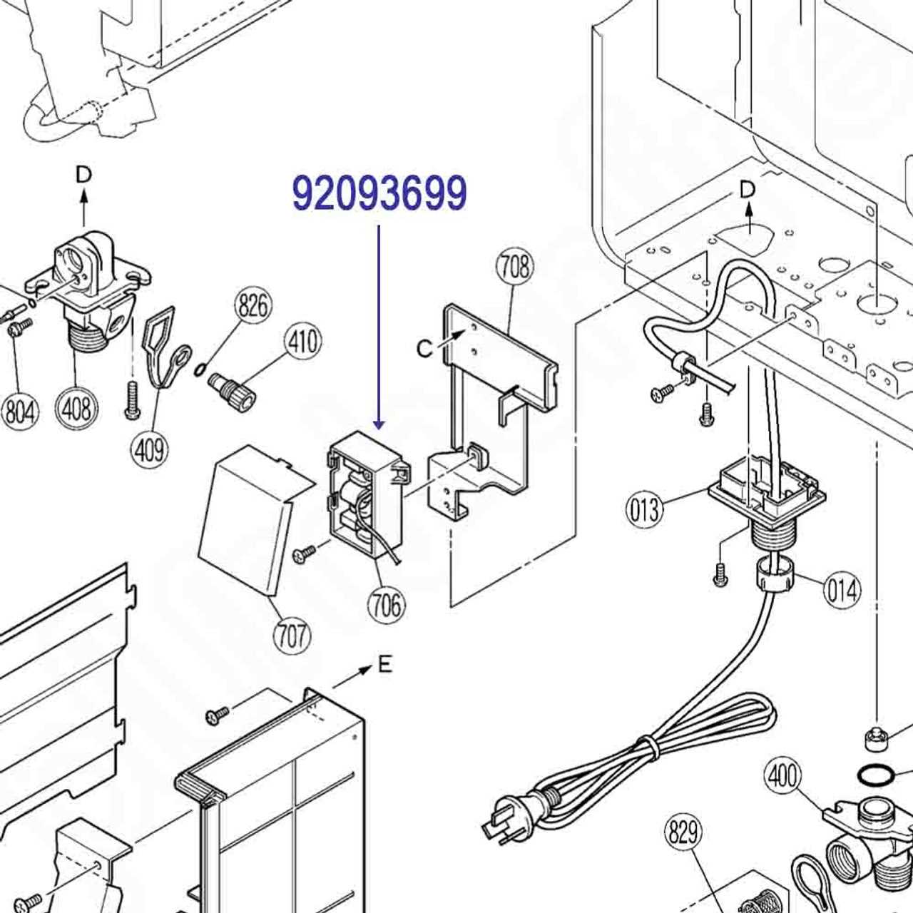 rinnai cu199in parts diagram