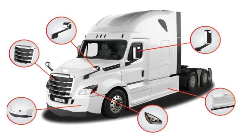 parts of a semi truck diagram