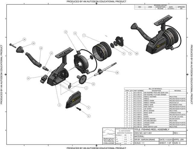 parts of a spinning reel diagram