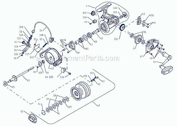 parts of a spinning reel diagram