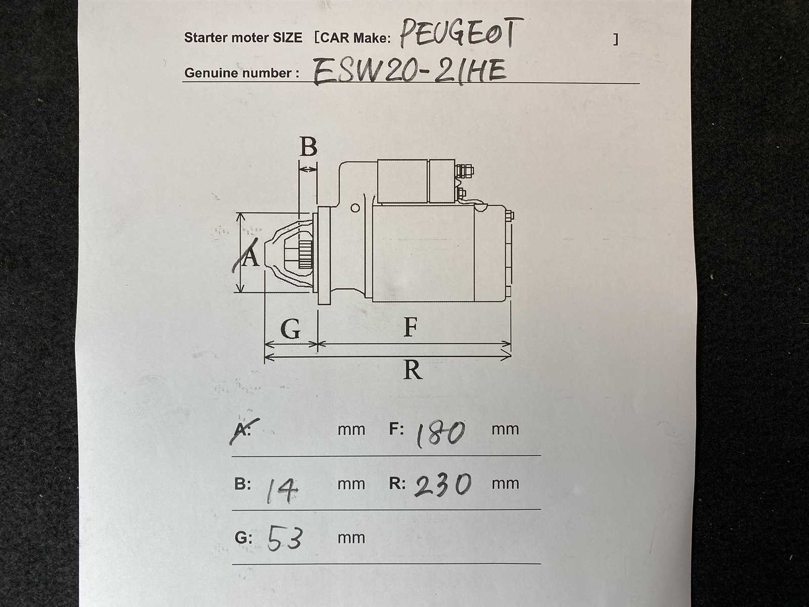 parts of a starter motor diagram