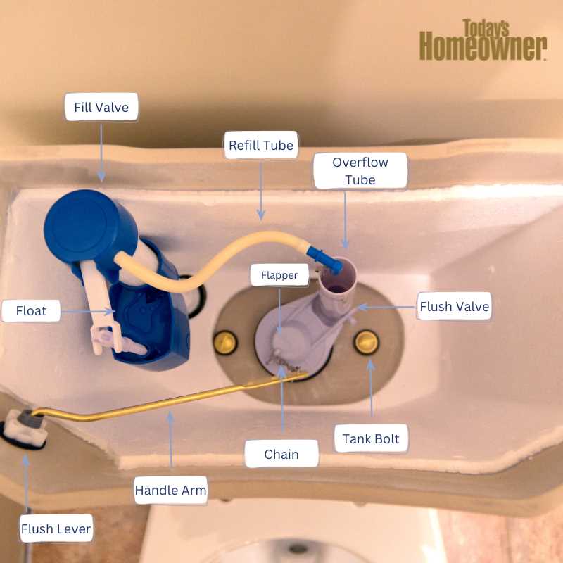 parts of a toilet bowl diagram