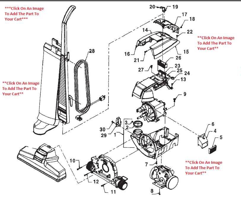 parts of a vacuum cleaner diagram