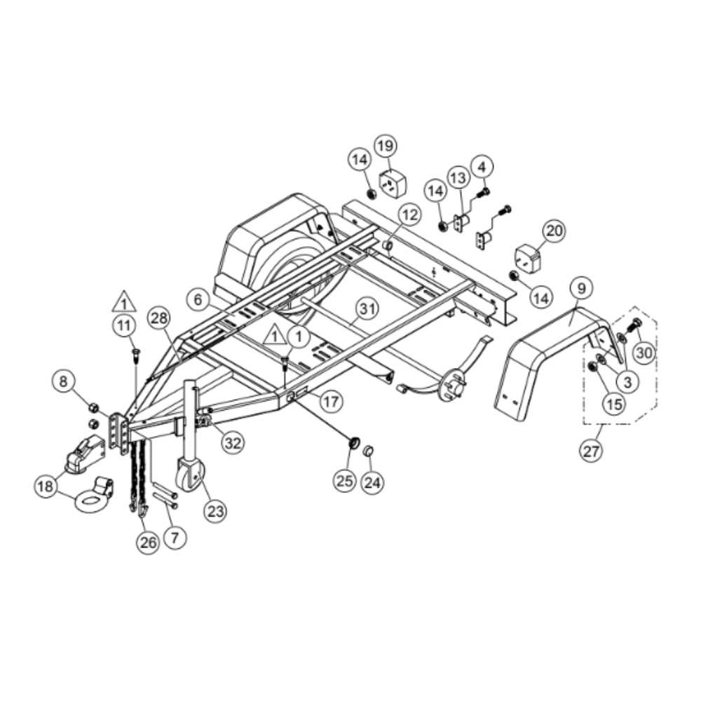 parts of boat trailer diagram