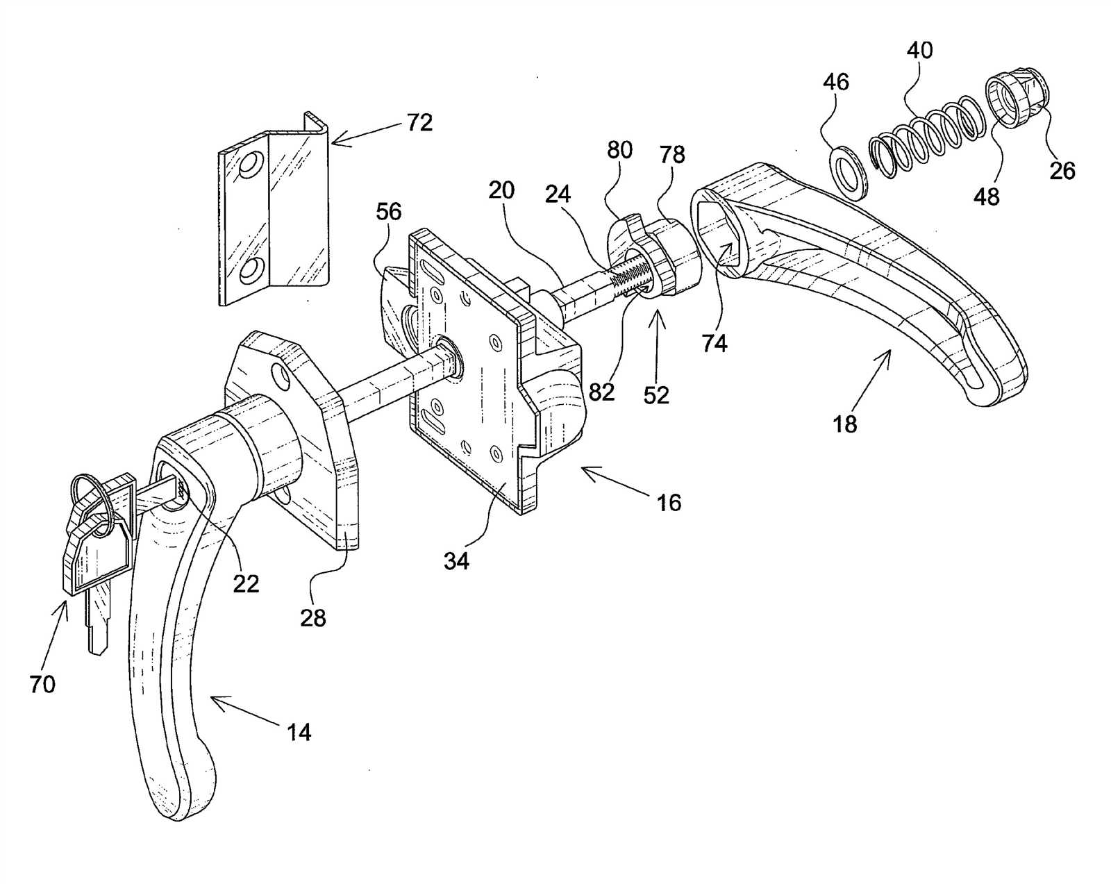 parts of door knob diagram