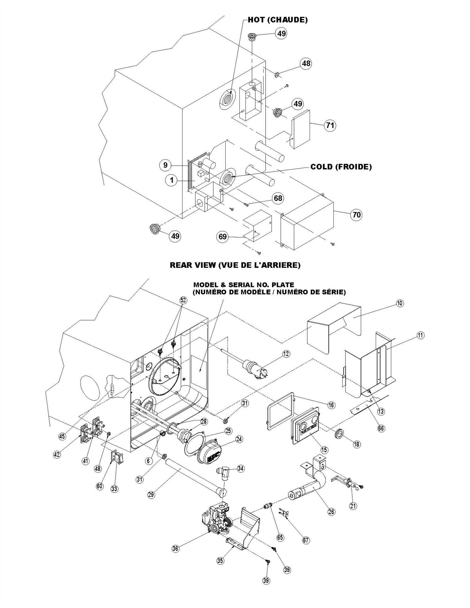 parts of water heater diagram