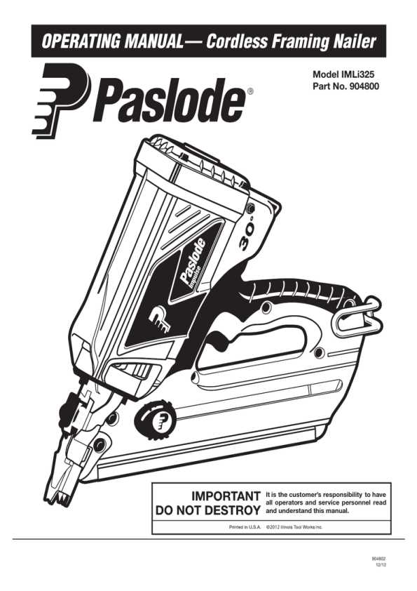 paslode impulse parts diagram