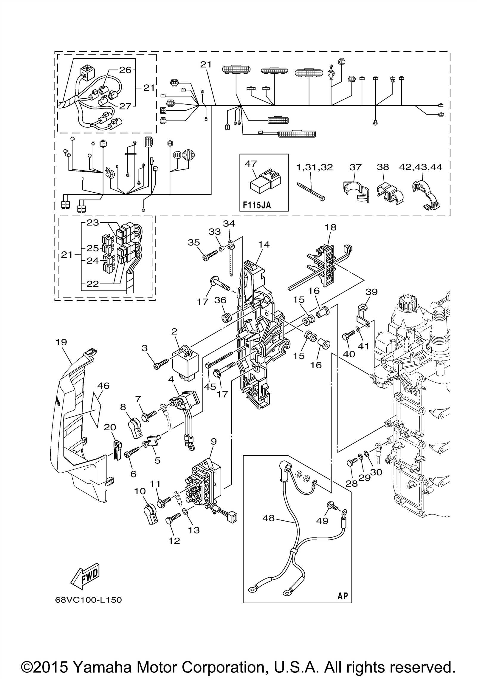 yamaha 115 outboard motor parts diagram