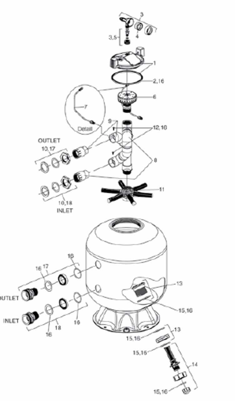 pentair sand dollar filter parts diagram