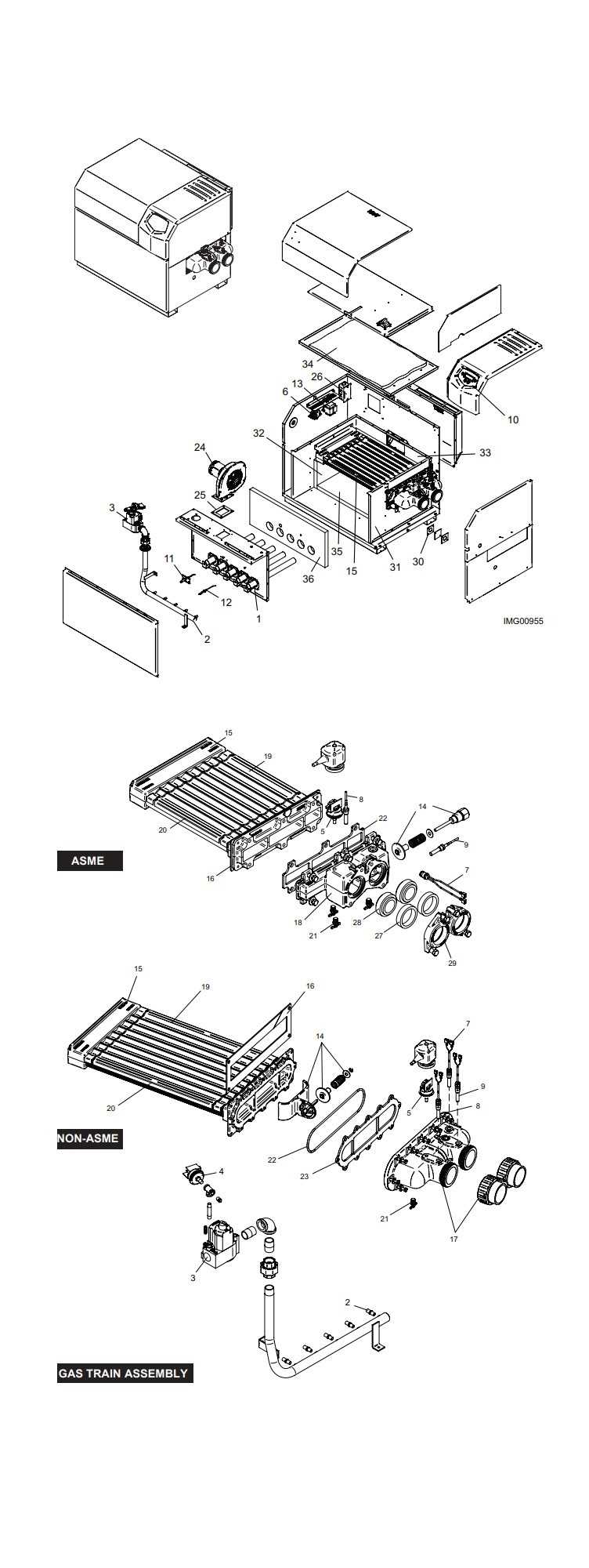 pool heater parts diagram