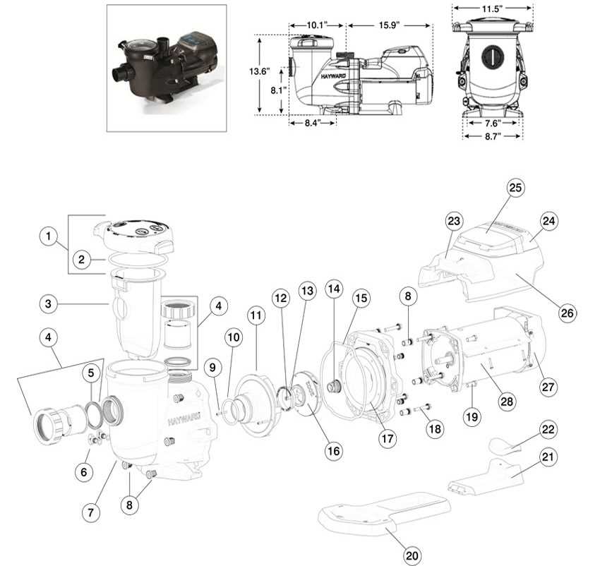 pool motor parts diagram