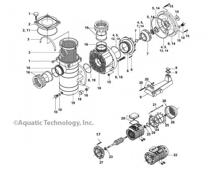 pool motor parts diagram