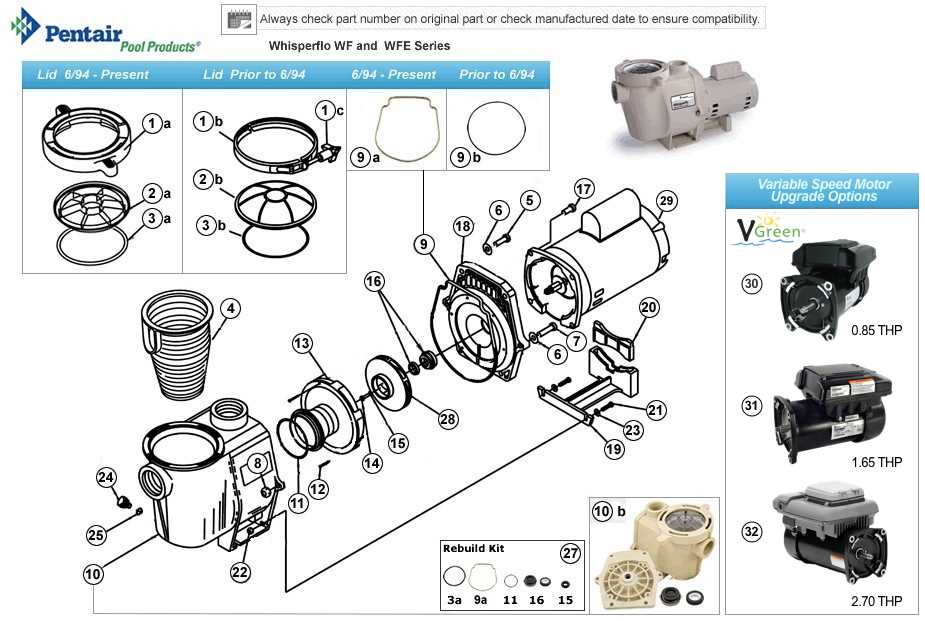 pool pump motor parts diagram