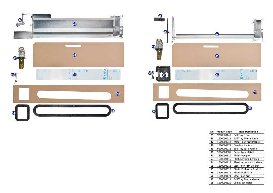 pool table parts diagram