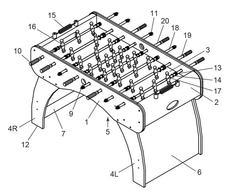 pool table parts diagram