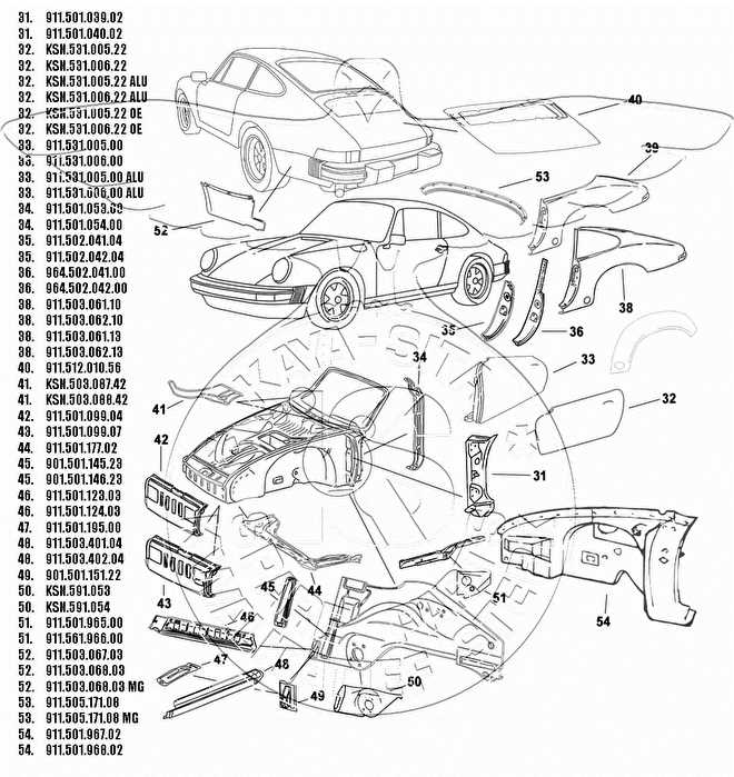 porsche parts diagram