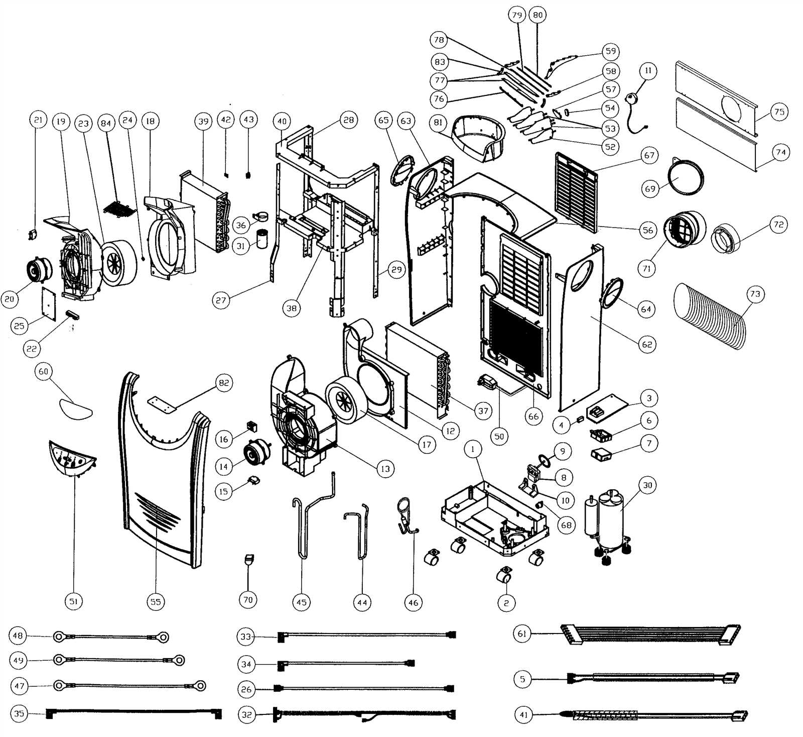 portable air conditioner parts diagram