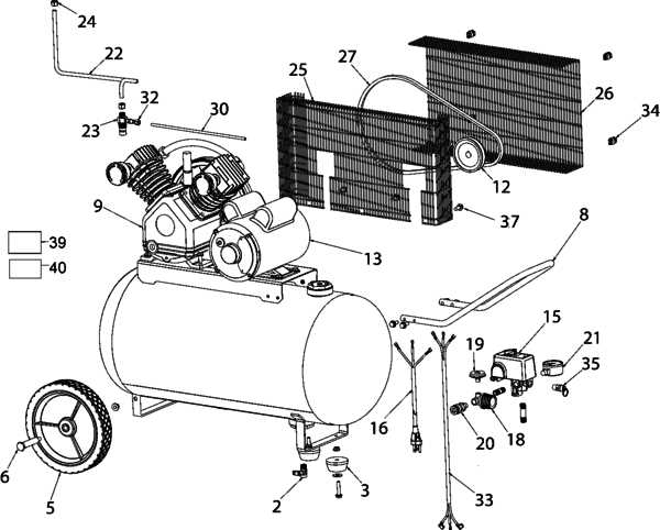 porter cable air compressor parts diagram