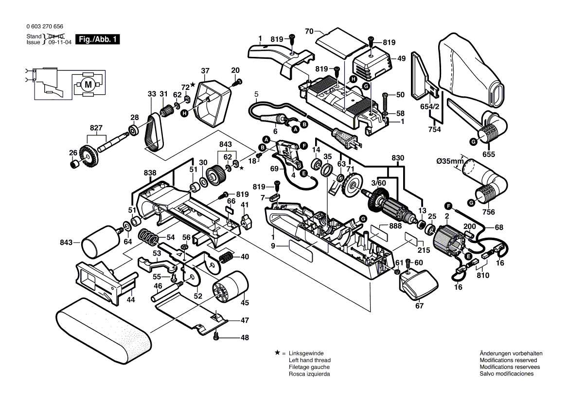 porter cable belt sander parts diagram