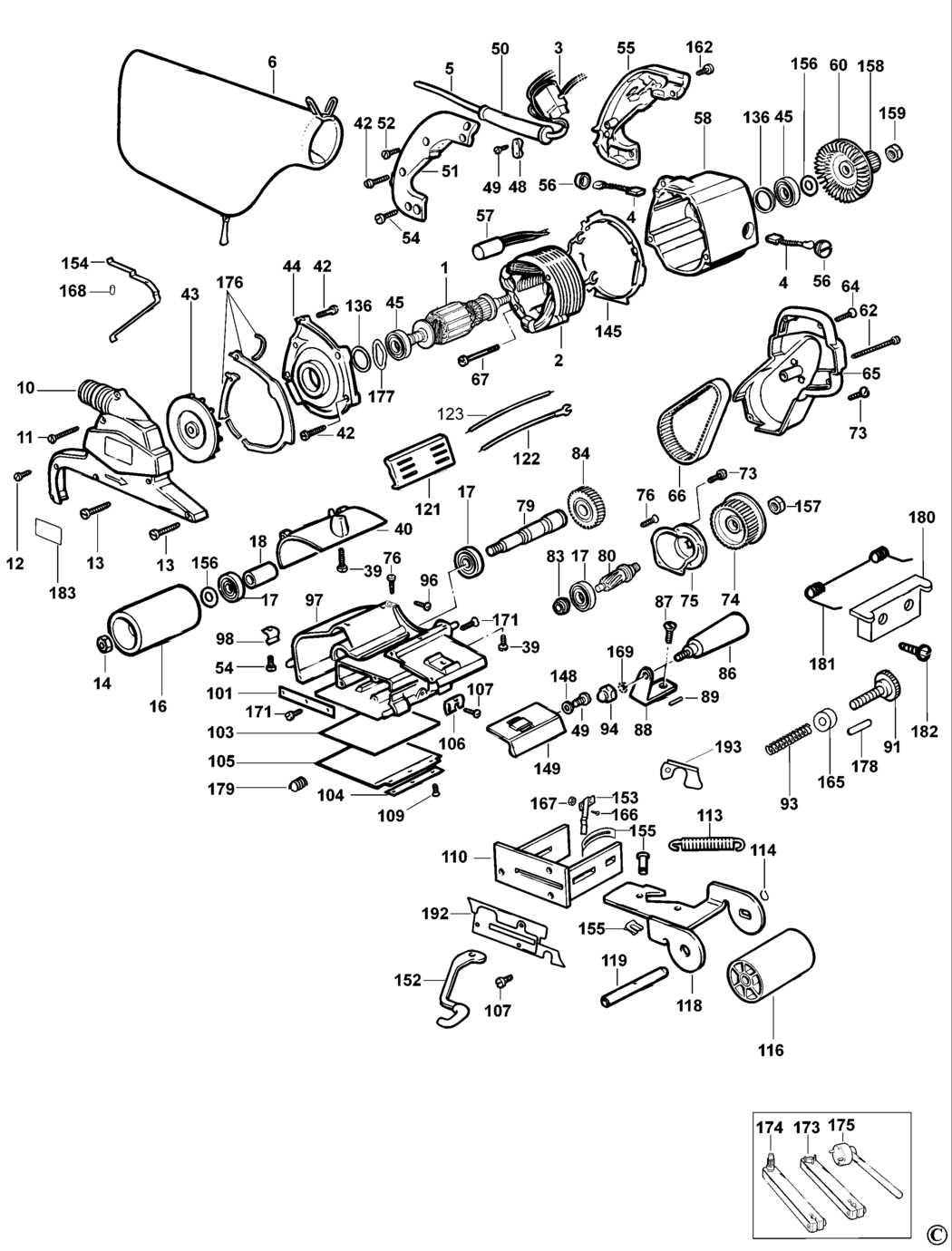 porter cable drywall sander parts diagram